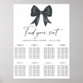 Black Bow Wedding Chart Poster (Vorne)