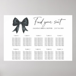 Black Bow Wedding Chart Poster