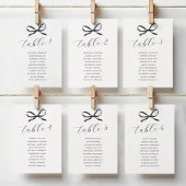 Black Bow Wedding Seating Tischnummer