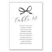 Black Bow Wedding Seating Tischnummer (Rückseite)