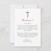 Black Bow, wedding thank you card Dankeskarte (Vorderseite)