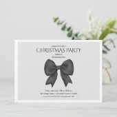 Black Bow Weihnachtsfeier Einladung (Stehend Vorderseite)