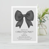 Black Bow Weihnachtsfeier Einladung (Stehend Vorderseite)