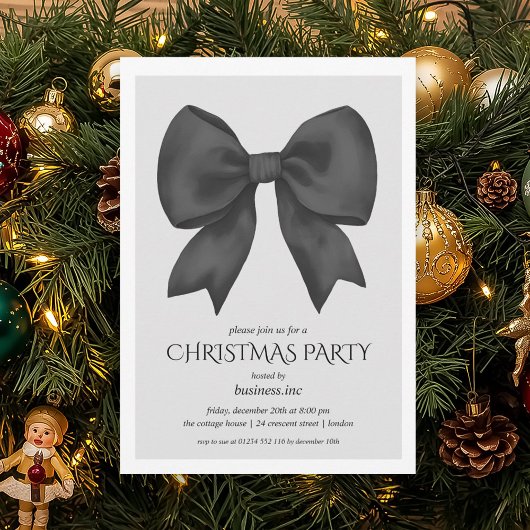 Black Bow Weihnachtsfeier Einladung