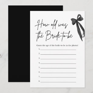 Black Bow Wie Alt War die Braut Brautparty-Spiel Einladung