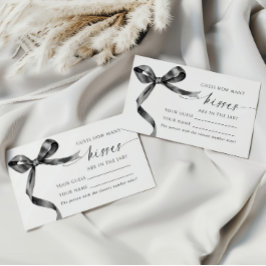 Black Bow Wie viele Kisses Showspielkarte Platzkarte