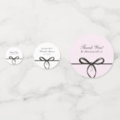 Black Bow With Pearl Old Money Bridal Shower Konfetti (Rückseiten)