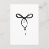 Black Bow With Pearl Old Money Style Bridal Shower Begleitkarte (Rückseite)
