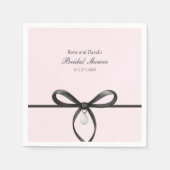 Black Bow With Pearl Old Money Style Bridal Shower Serviette (Vorderseite)