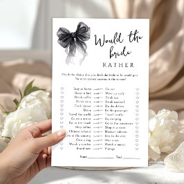 Black Bow Would She Rather Bridal Shower Game
