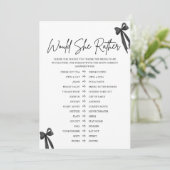 Black Bow würde eher Brautparty spielen Einladung (Stehend Vorderseite)