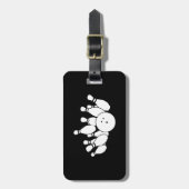 Black Bowling Bag Tag Gepäckanhänger (Vorderseite vertikal)