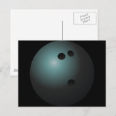 Black Bowling Ball Postcard Postkarte (Vorne/Hinten)