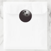 Black Bowling Ball Runder Aufkleber (Tasche)