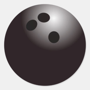 Black Bowling Ball Runder Aufkleber