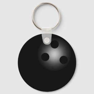 Black Bowling Ball Schlicht Simple Key Chain Schlüsselanhänger