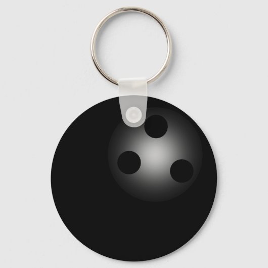 Black Bowling Ball Schlicht Simple Key Chain Schlüsselanhänger (Vorderseite)