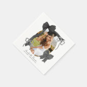 Black Bows Photo Graduation Serviette (Ecke)