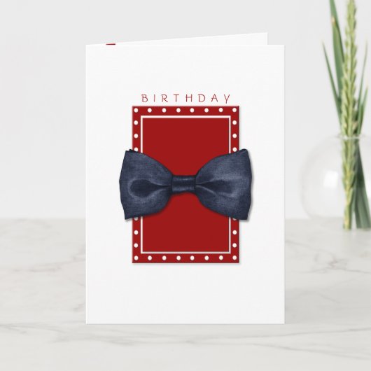 Black Bowtie Birthday Card Karte (Vorderseite)