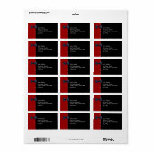 Black BowTie Red Address Label Adressaufkleber (Vorne)