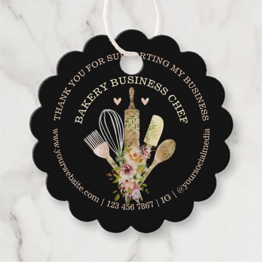 Black Box Konditorei Catering Bäckerei Koch Rustik Geschenkanhänger (Vorderseite)