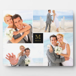 Black Box Timeless Monogram Wedding Foto Easel Fotoplatte