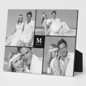 Black Box Timeless Monogram Wedding Foto Easel Fotoplatte (Seite)