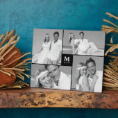 Black Box Timeless Monogram Wedding Foto Easel Fotoplatte (Seite)