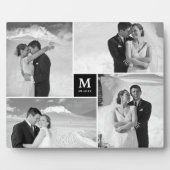 Black Box Timeless Monogram Wedding Foto Easel Fotoplatte (Vorderseite)