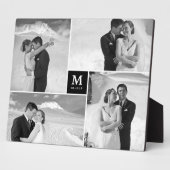 Black Box Timeless Monogram Wedding Foto Easel Fotoplatte (Seite)
