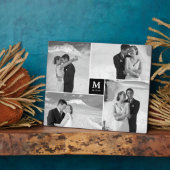 Black Box Timeless Monogram Wedding Foto Easel Fotoplatte (Seite)