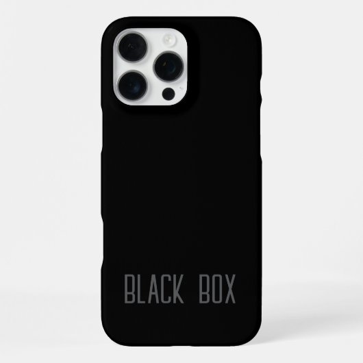 Black Box - Typografie-Einzelfall iPhone Hülle (Rückseite)