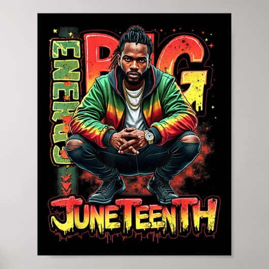 Black Boy Big Juneteenth Energy Pride Freedom Desi Poster (Vorne)