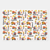 Black Boy Construction Personalisiert Geschenkpapier Set (Vorderseite 3)