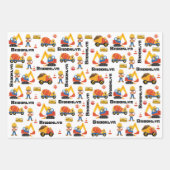 Black Boy Construction Personalisiert Geschenkpapier Set (Vorderseite)