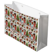 Black Boy Holiday Joy Geschenktasche Große Geschenktüte (Vorderseite Schrägansicht)