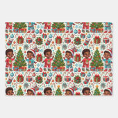 Black Boy Holiday Joy Gift Wrapping Geschenkpapier Set (Vorderseite 2)