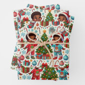Black Boy Holiday Joy Gift Wrapping Geschenkpapier Set (Beispiel)