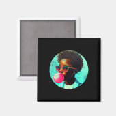 Black Boy Joy Bubble Gum Fun African Melanin Princ Magnet (Vorderseite/Rückseite)