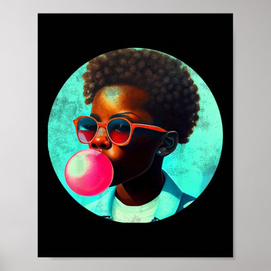 Black Boy Joy Bubble Gum Fun African Melanin Princ Poster (Vorne)