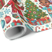 Black Boy Joy Holiday Geschenk Wrapping Geschenkpapier (Rolleneckpunkt)