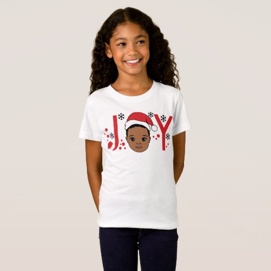 Black Boy Melanin Boys Weihnachts Weihnachts-Weihn T-Shirt (Vorne ganz)