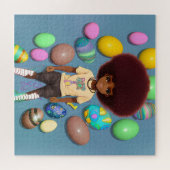 Black Boy Melanin Bruh Oaster Egg Hunt Basket Puzzle (Horizontal)