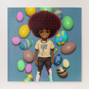 Black Boy Melanin Bruh Oaster Egg Hunt Basket Puzzle