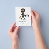 Black Boy Police Officer Party Birthday Party Flyer (Gruppe)