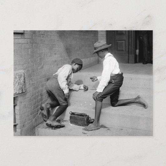 Black Boys Shooting Craps 1901 Postkarte (Vorderseite)