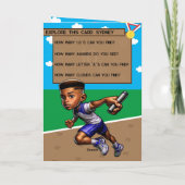 Black Boys Track Star Word Search Happy Birthday Karte (Rückseite)