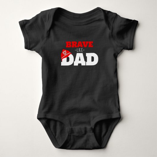 Black Brave Like Vater Feuerwehrmann Bodysuit T - Baby Strampler (Vorderseite)