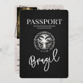 Black Brazil Passport Save the Date (Vorne/Hinten)