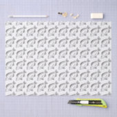 Black Bree Fish Wrapping Paper in Schwarzweiß Seidenpapier (Handwerk)